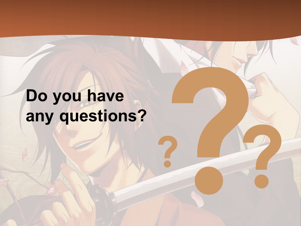 A Couple Of Anime Characters With Swords In Their Hands PowerPoint Template