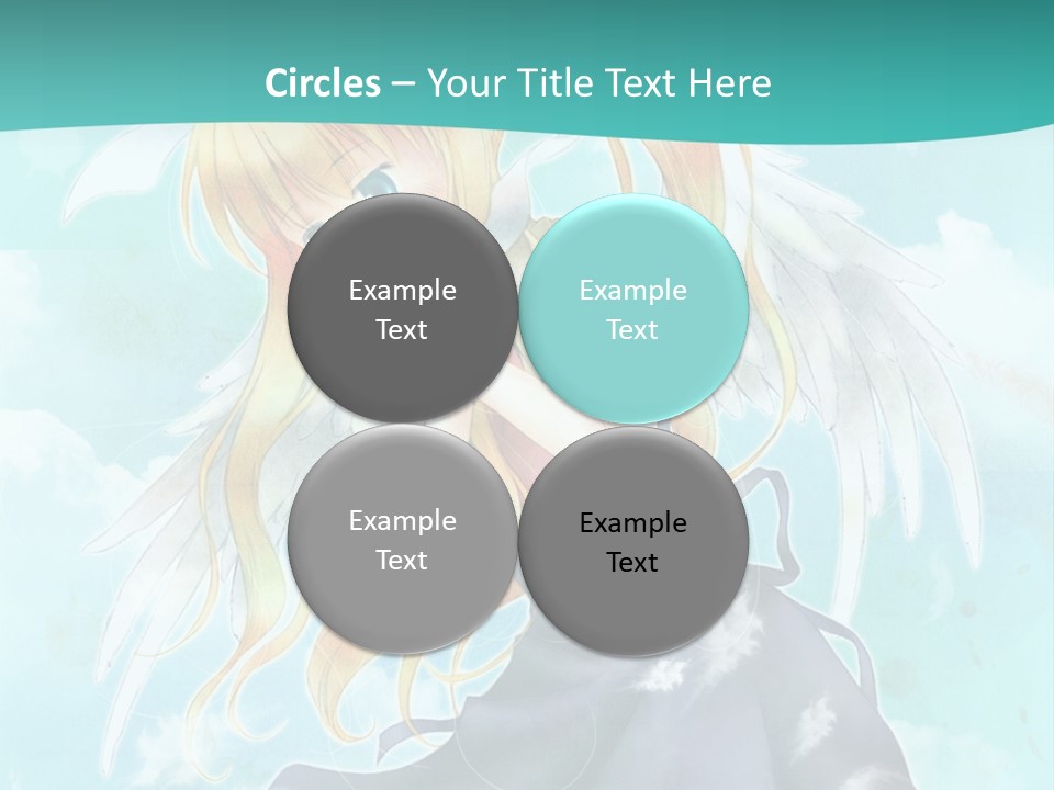 A Girl In A Blue Dress With Angel Wings PowerPoint Template