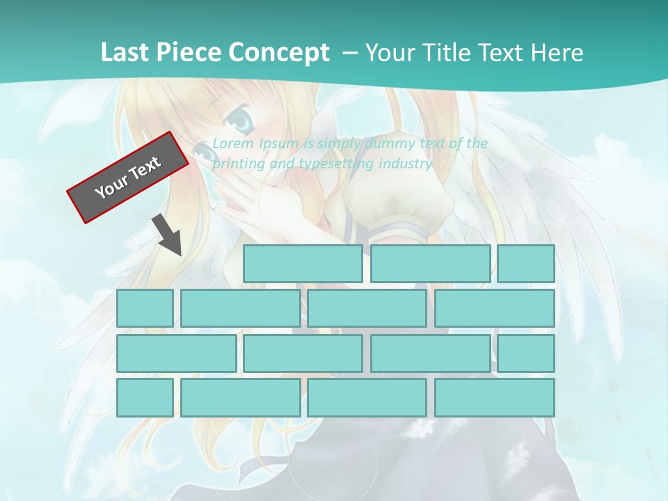 A Girl In A Blue Dress With Angel Wings PowerPoint Template