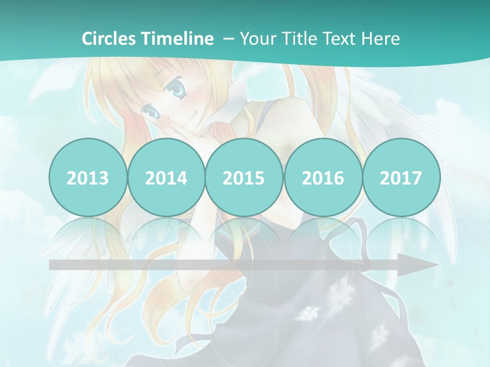 A Girl In A Blue Dress With Angel Wings PowerPoint Template