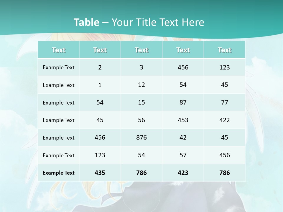 A Girl In A Blue Dress With Angel Wings PowerPoint Template