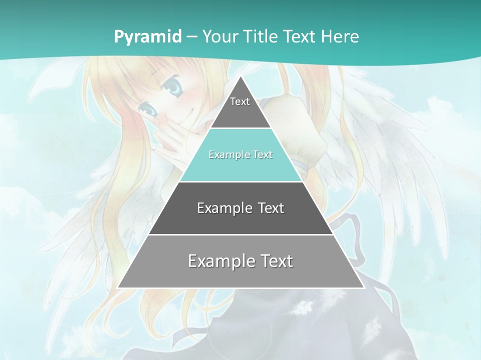 A Girl In A Blue Dress With Angel Wings PowerPoint Template