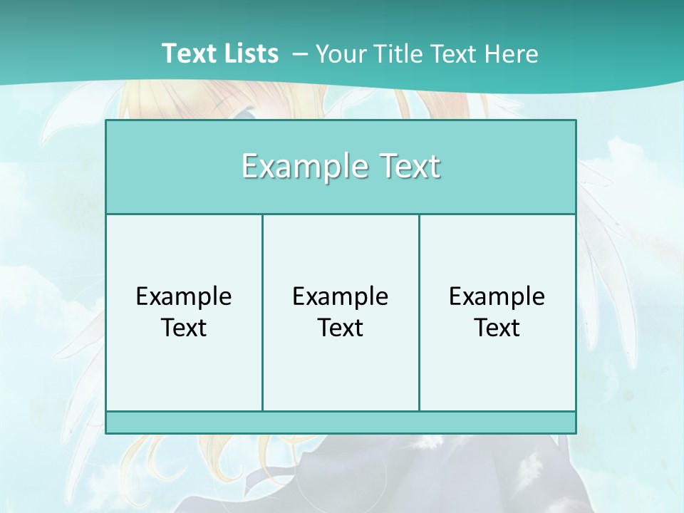 A Girl In A Blue Dress With Angel Wings PowerPoint Template