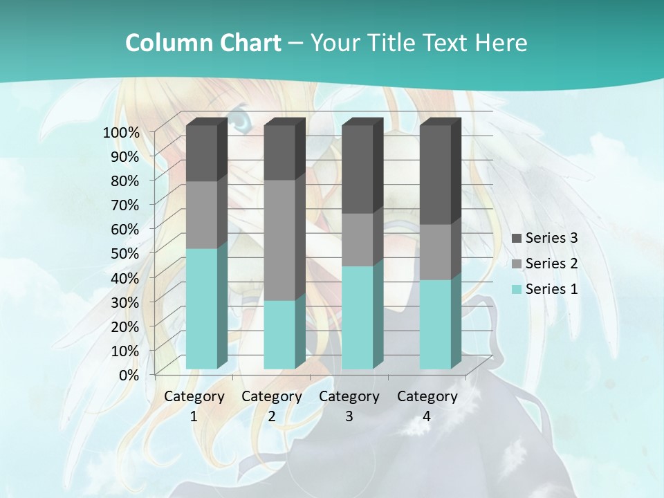 A Girl In A Blue Dress With Angel Wings PowerPoint Template