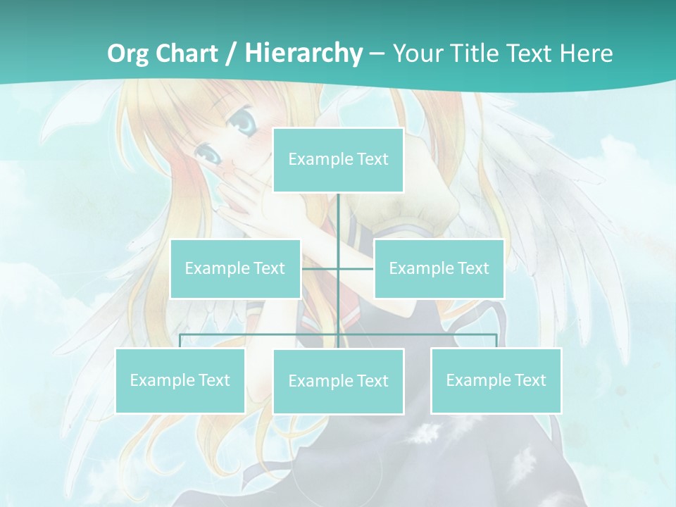 A Girl In A Blue Dress With Angel Wings PowerPoint Template