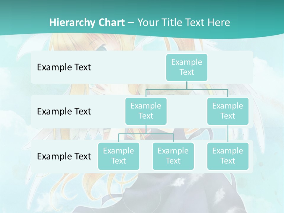 A Girl In A Blue Dress With Angel Wings PowerPoint Template