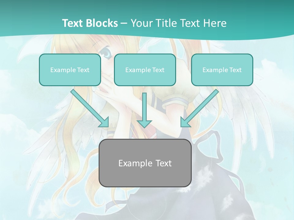 A Girl In A Blue Dress With Angel Wings PowerPoint Template