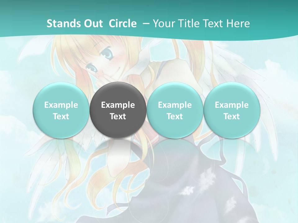 A Girl In A Blue Dress With Angel Wings PowerPoint Template