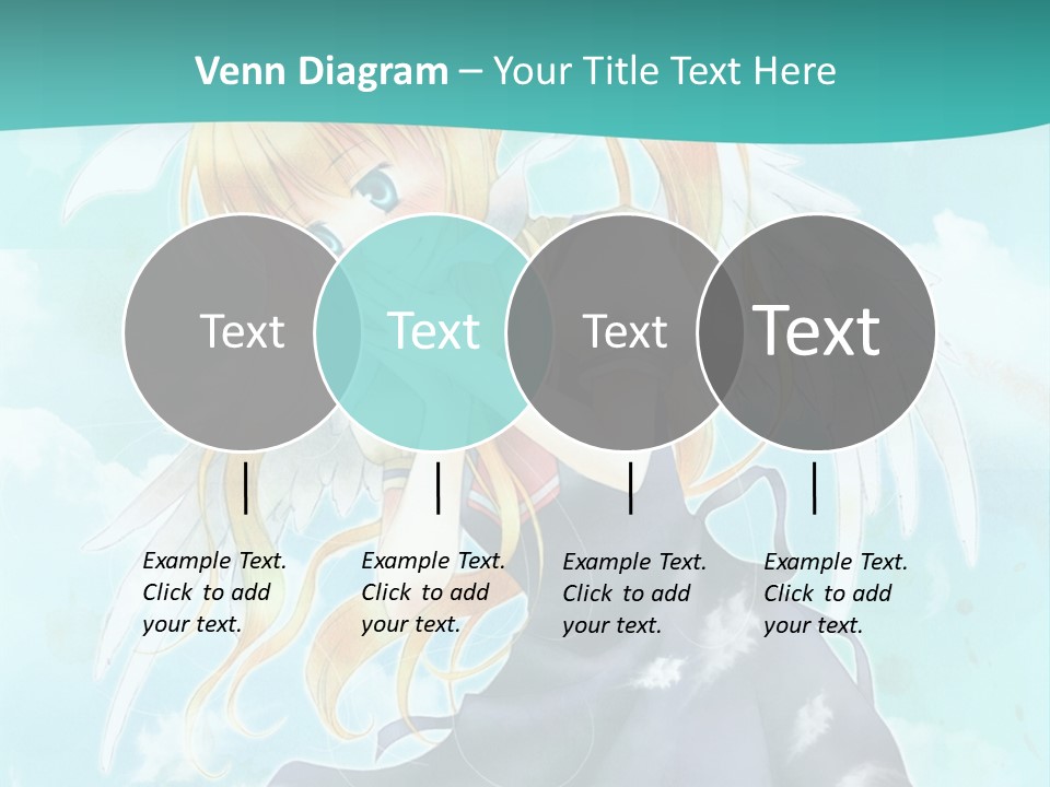 A Girl In A Blue Dress With Angel Wings PowerPoint Template