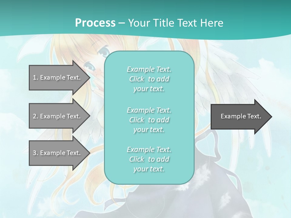 A Girl In A Blue Dress With Angel Wings PowerPoint Template