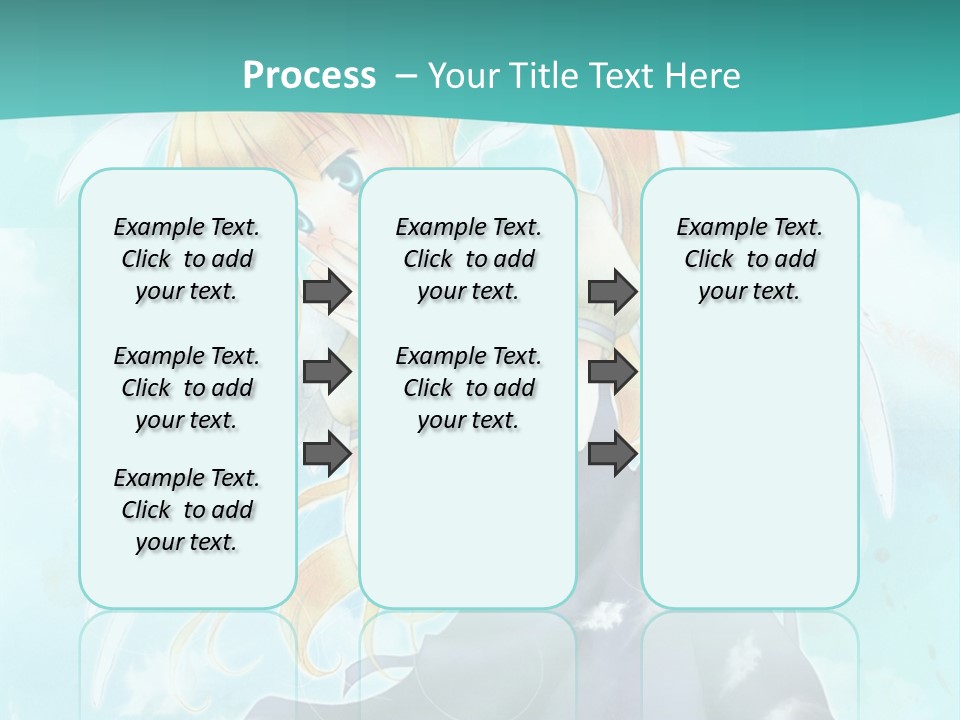 A Girl In A Blue Dress With Angel Wings PowerPoint Template