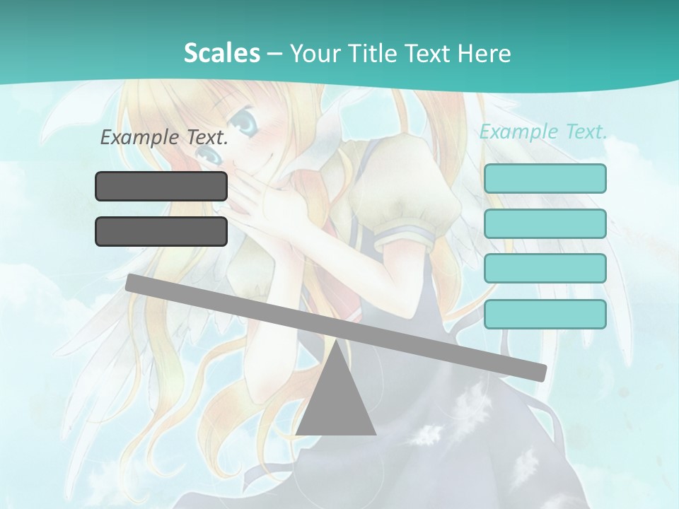 A Girl In A Blue Dress With Angel Wings PowerPoint Template