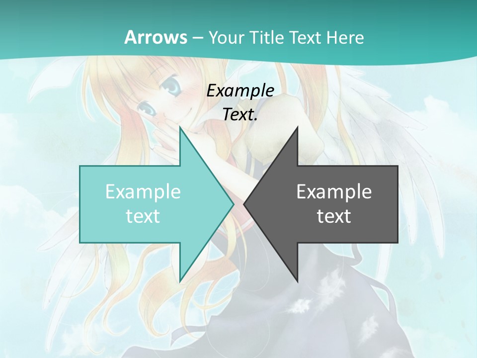 A Girl In A Blue Dress With Angel Wings PowerPoint Template