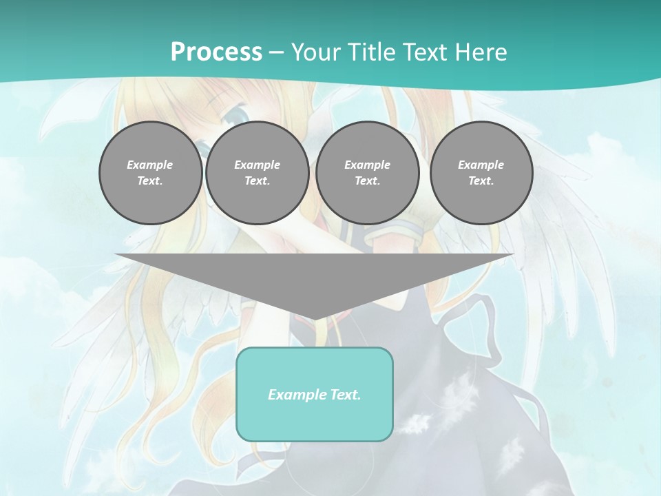 A Girl In A Blue Dress With Angel Wings PowerPoint Template