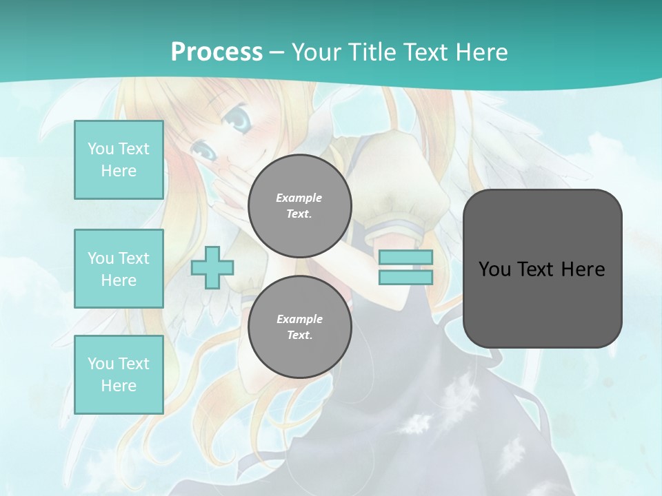 A Girl In A Blue Dress With Angel Wings PowerPoint Template