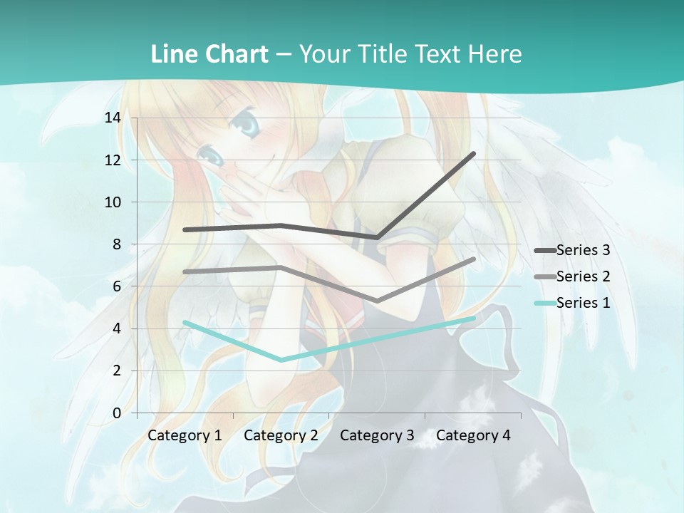 A Girl In A Blue Dress With Angel Wings PowerPoint Template