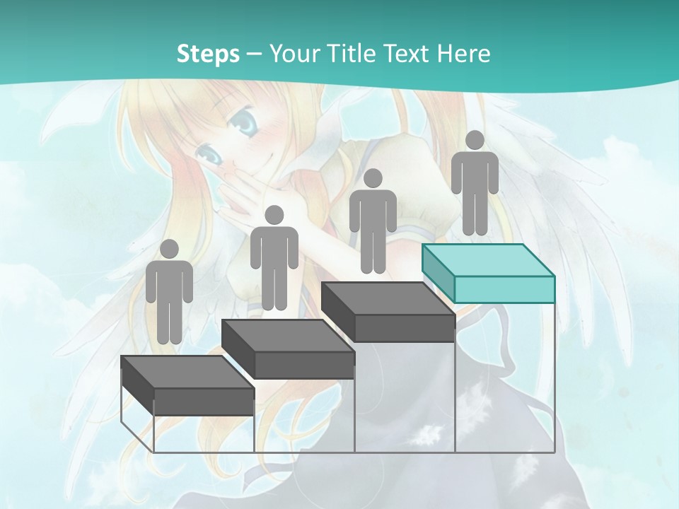 A Girl In A Blue Dress With Angel Wings PowerPoint Template