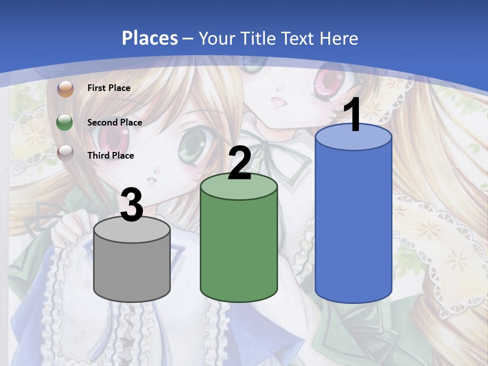 A Couple Of Girls With Long Blonde Hair Are Hugging In Front Of A Blue Background PowerPoint Template