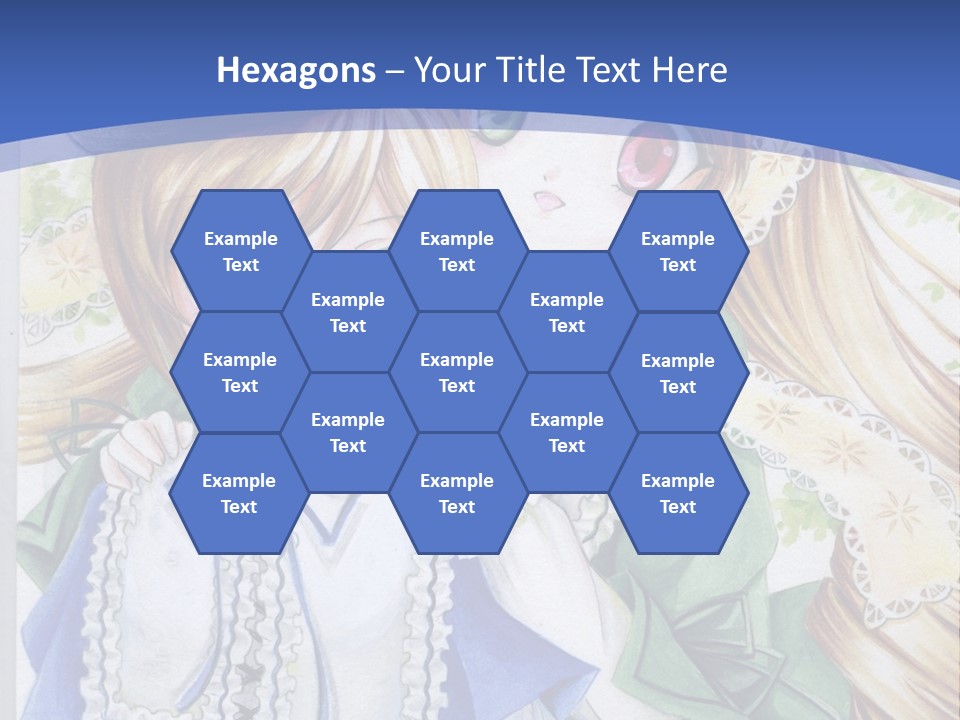 A Couple Of Girls With Long Blonde Hair Are Hugging In Front Of A Blue Background PowerPoint Template