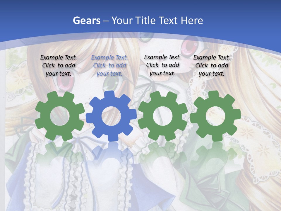 A Couple Of Girls With Long Blonde Hair Are Hugging In Front Of A Blue Background PowerPoint Template