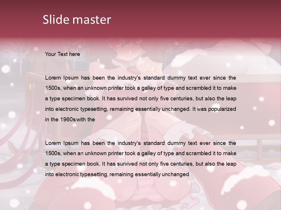 A Woman In A Pink Dress Sitting In The Snow PowerPoint Template