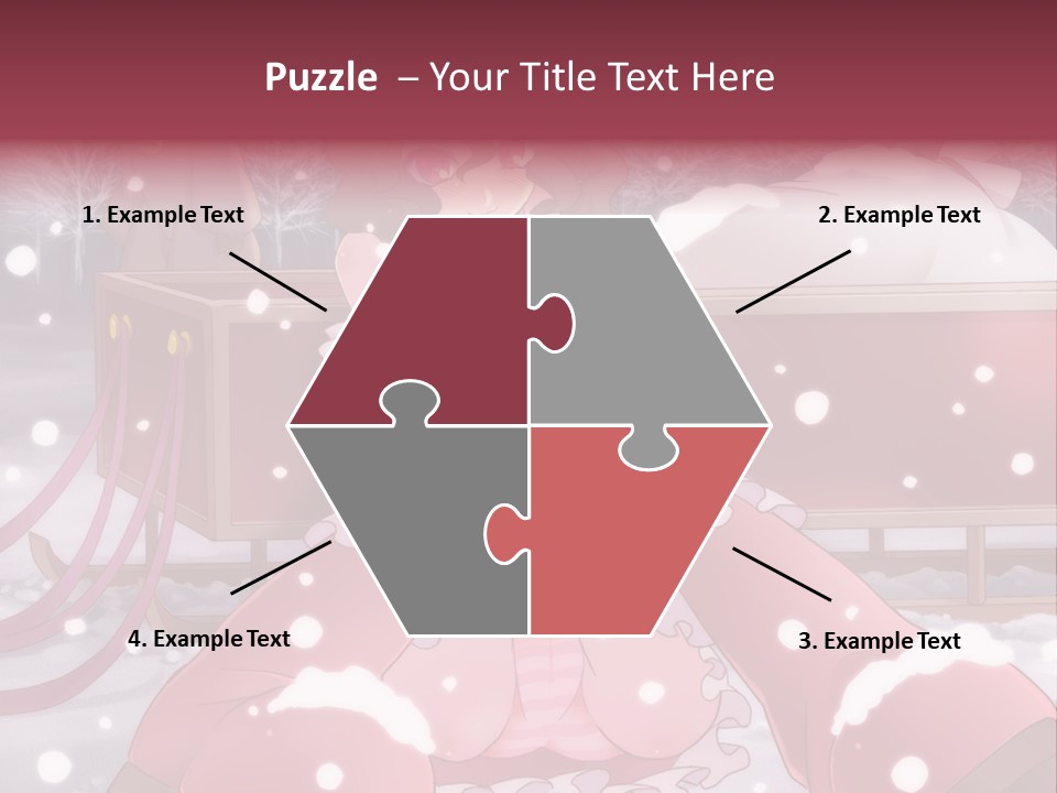 A Woman In A Pink Dress Sitting In The Snow PowerPoint Template