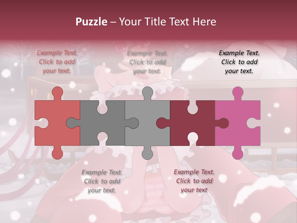 A Woman In A Pink Dress Sitting In The Snow PowerPoint Template