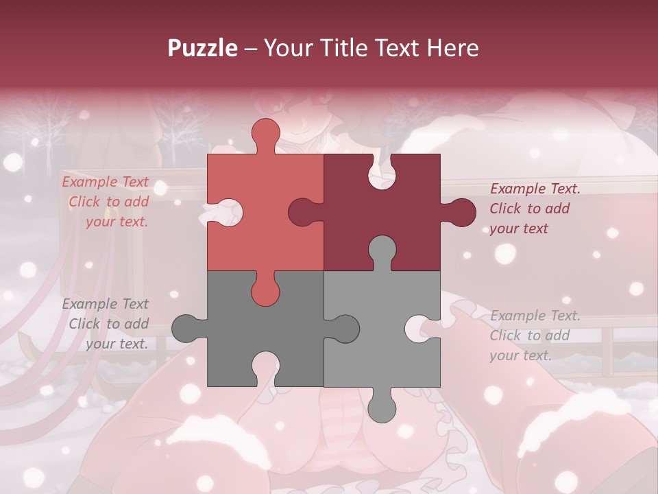 A Woman In A Pink Dress Sitting In The Snow PowerPoint Template