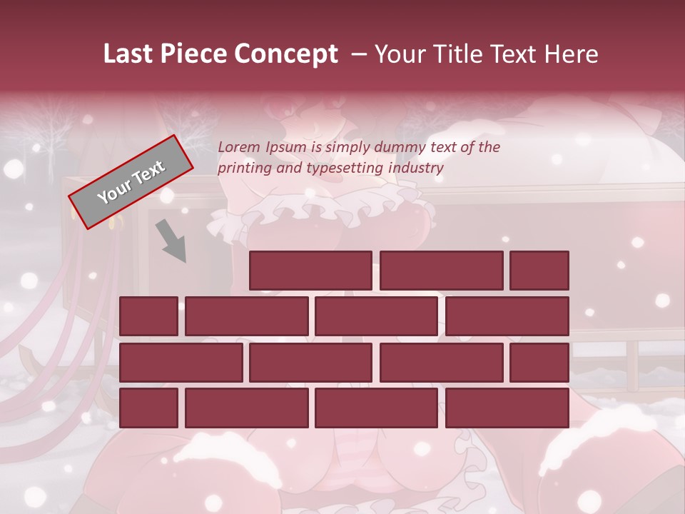 A Woman In A Pink Dress Sitting In The Snow PowerPoint Template
