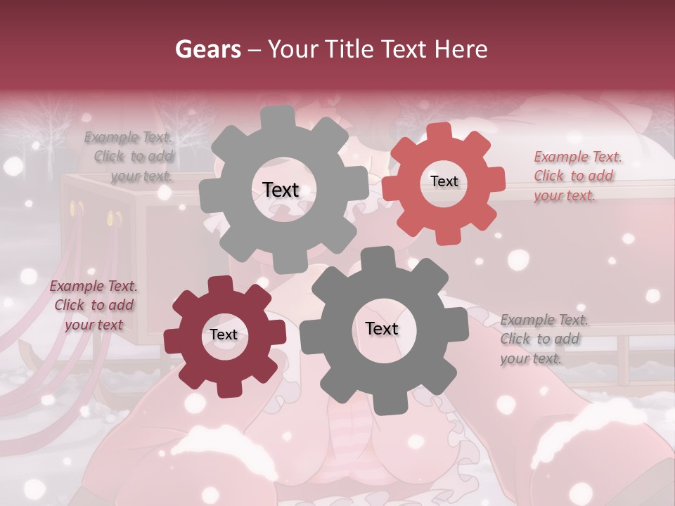 A Woman In A Pink Dress Sitting In The Snow PowerPoint Template