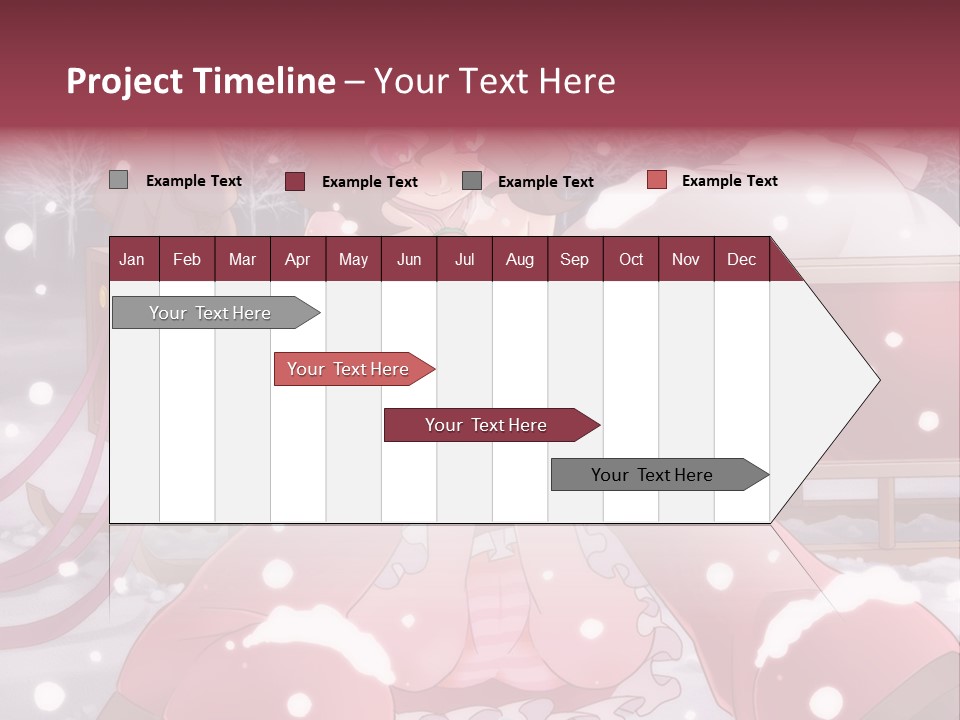 A Woman In A Pink Dress Sitting In The Snow PowerPoint Template