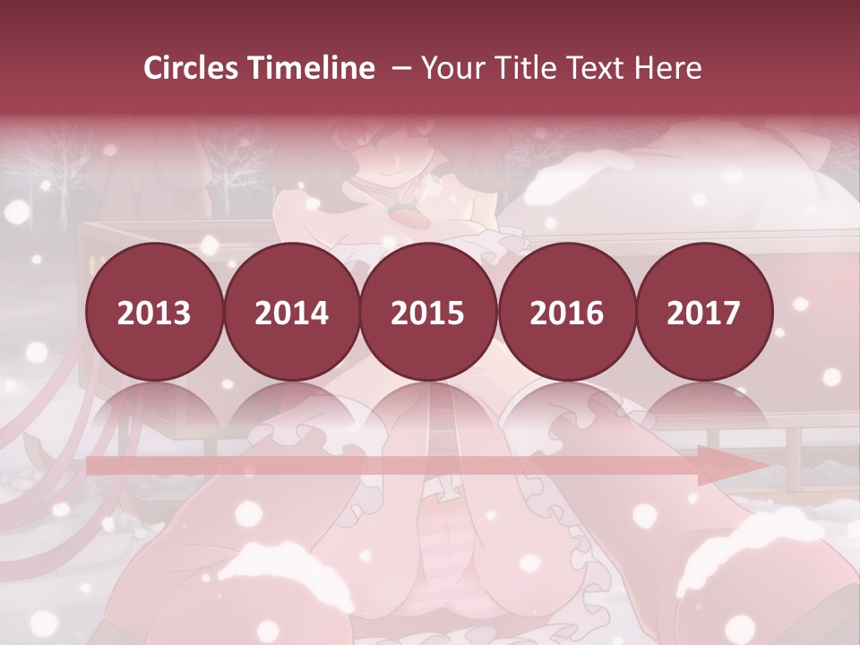 A Woman In A Pink Dress Sitting In The Snow PowerPoint Template