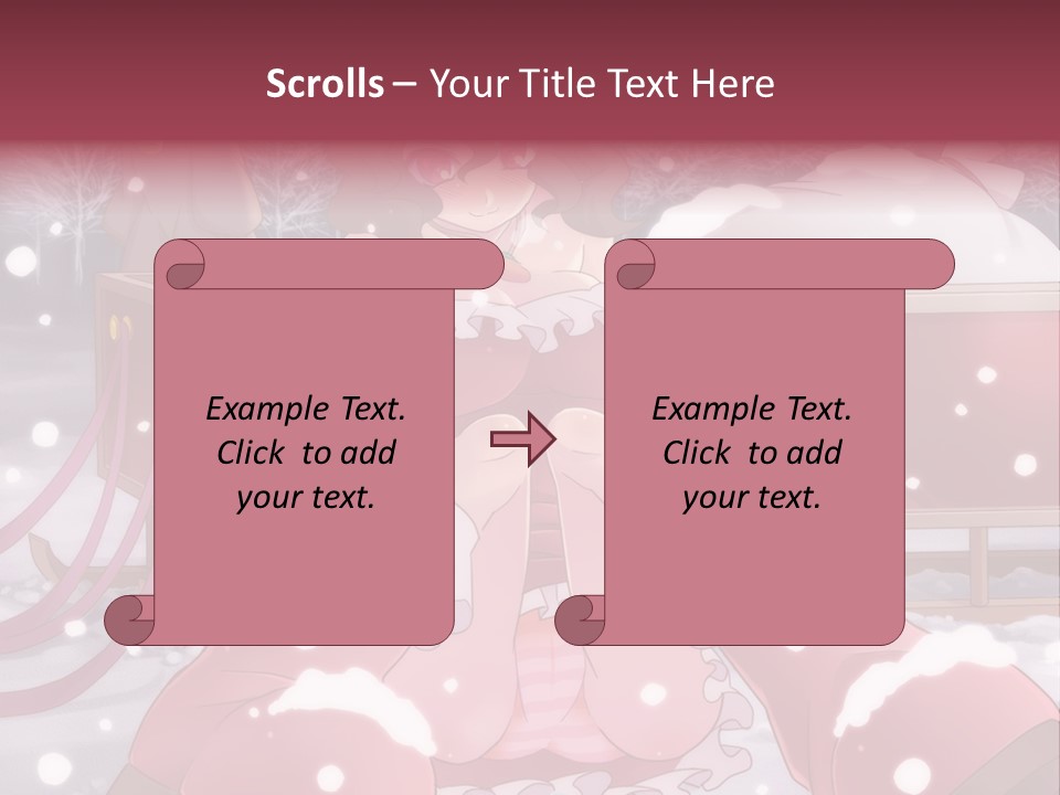 A Woman In A Pink Dress Sitting In The Snow PowerPoint Template