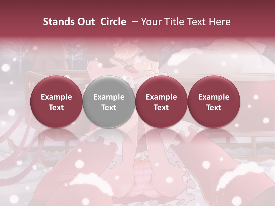 A Woman In A Pink Dress Sitting In The Snow PowerPoint Template