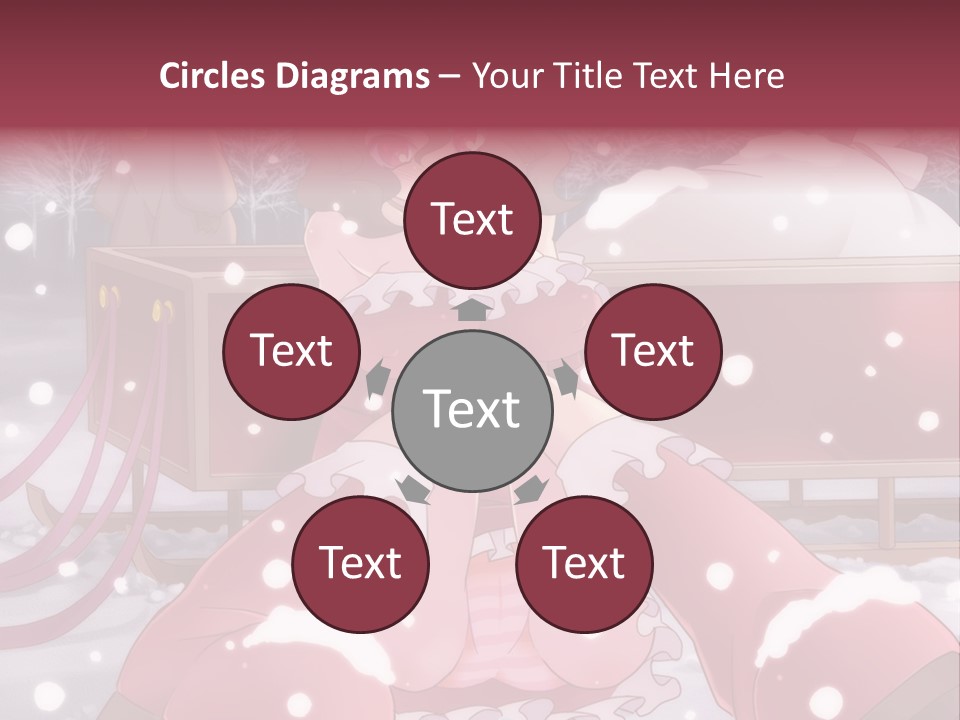 A Woman In A Pink Dress Sitting In The Snow PowerPoint Template