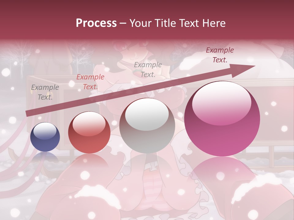 A Woman In A Pink Dress Sitting In The Snow PowerPoint Template