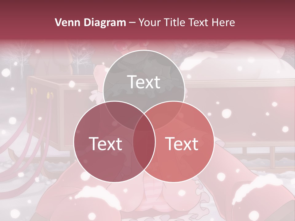 A Woman In A Pink Dress Sitting In The Snow PowerPoint Template