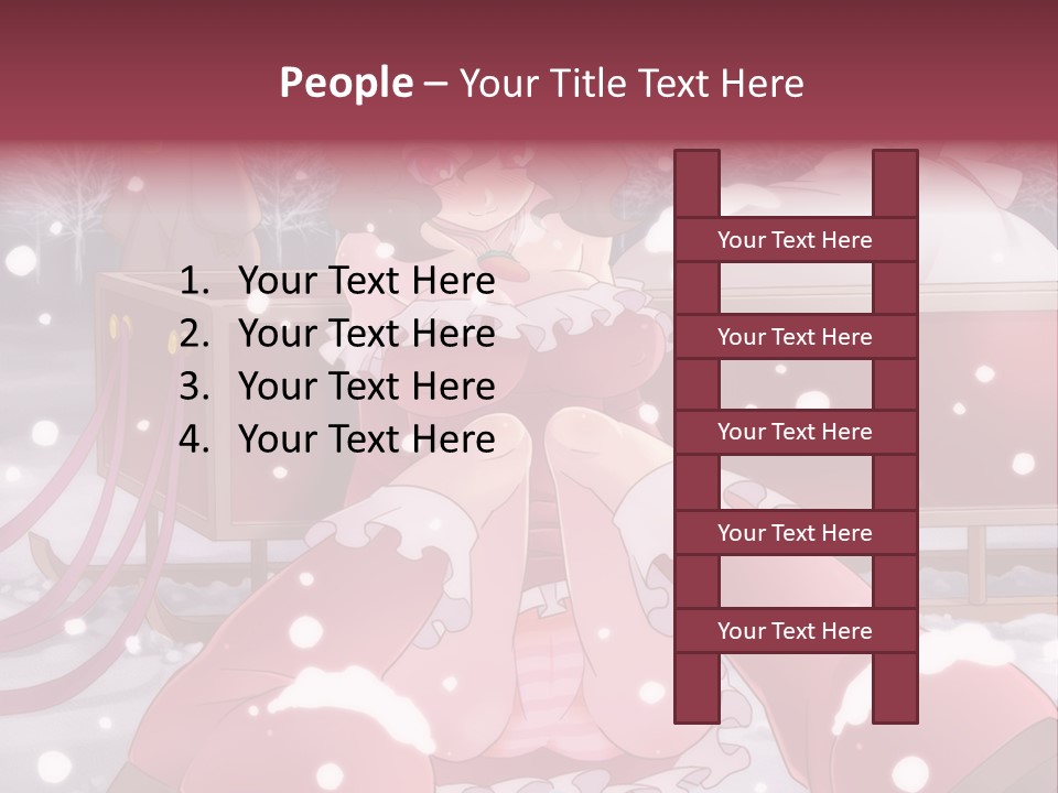 A Woman In A Pink Dress Sitting In The Snow PowerPoint Template