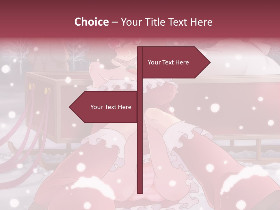 A Woman In A Pink Dress Sitting In The Snow PowerPoint Template
