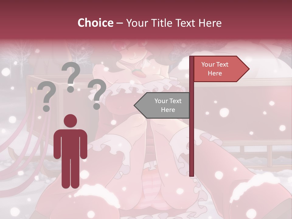 A Woman In A Pink Dress Sitting In The Snow PowerPoint Template