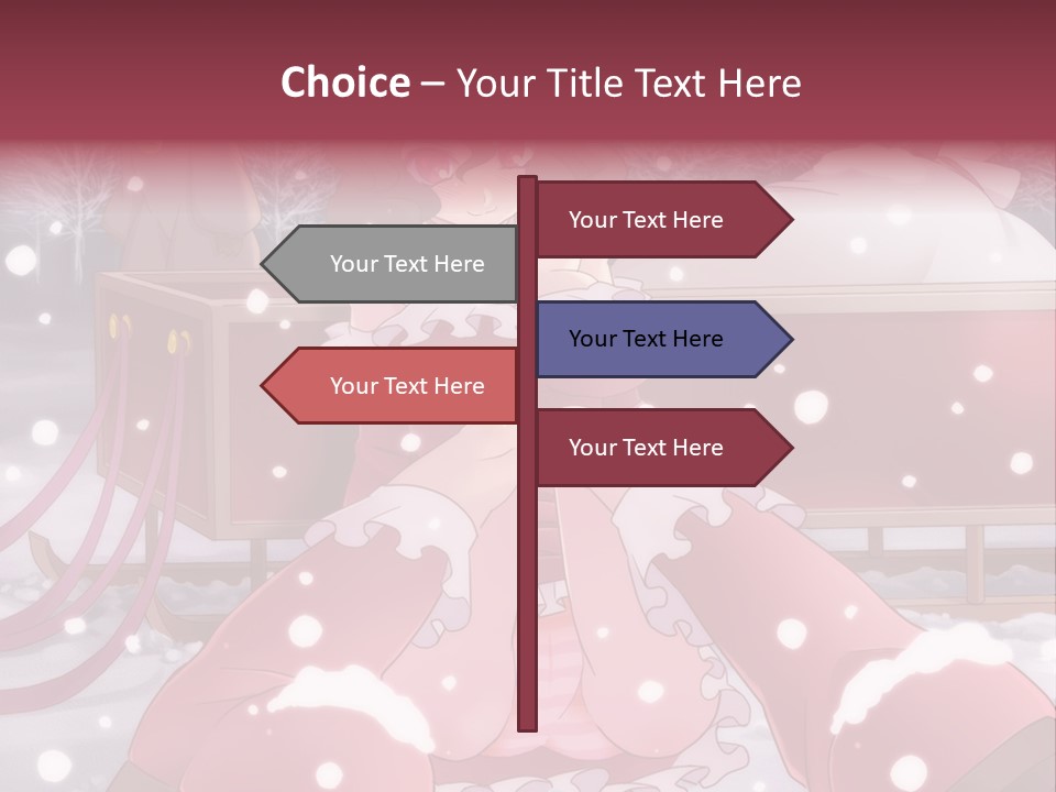 A Woman In A Pink Dress Sitting In The Snow PowerPoint Template