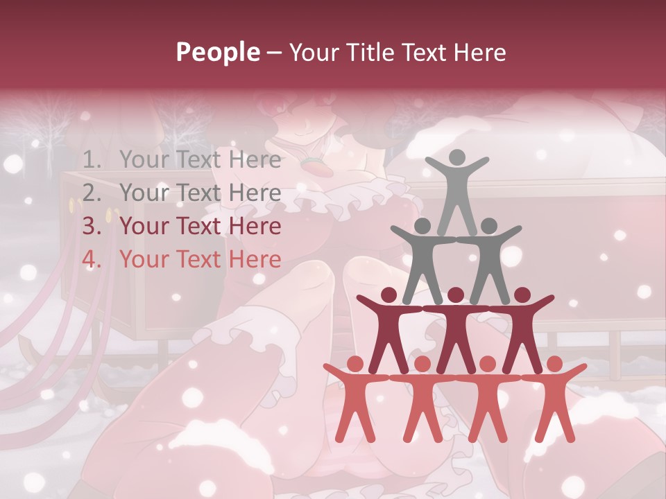 A Woman In A Pink Dress Sitting In The Snow PowerPoint Template