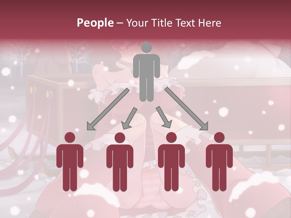 A Woman In A Pink Dress Sitting In The Snow PowerPoint Template