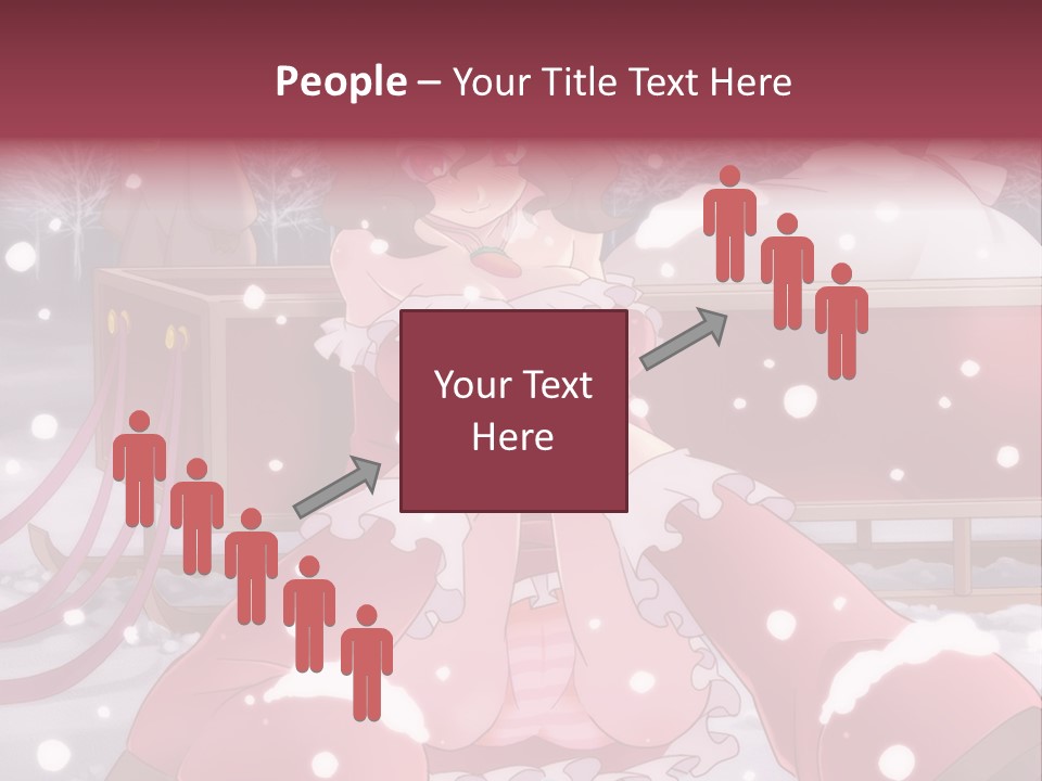 A Woman In A Pink Dress Sitting In The Snow PowerPoint Template