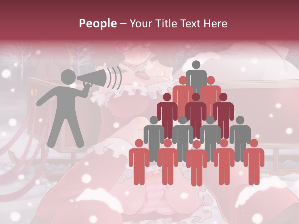 A Woman In A Pink Dress Sitting In The Snow PowerPoint Template