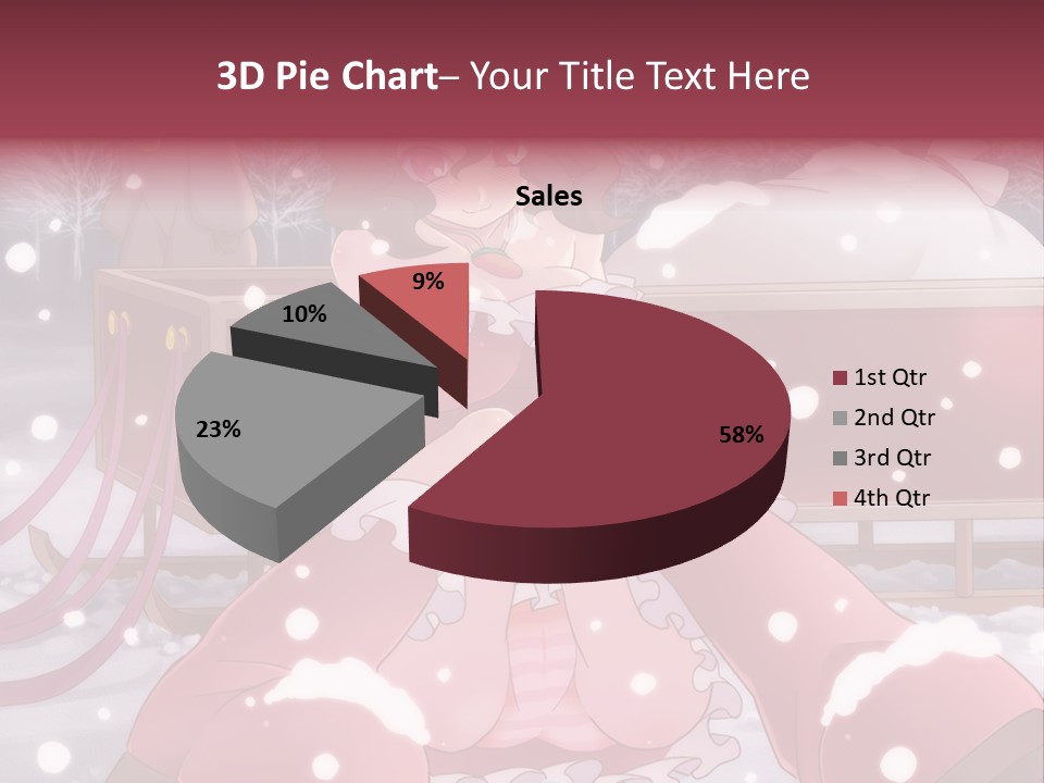 A Woman In A Pink Dress Sitting In The Snow PowerPoint Template