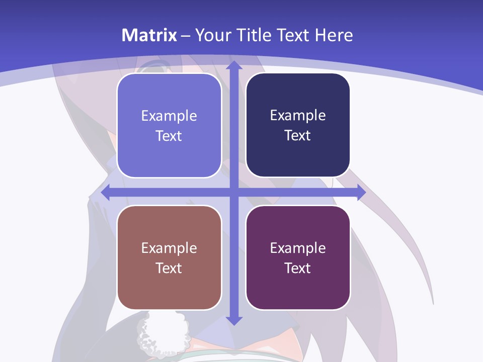 A Girl With Long Hair And A Blue Shirt Is Standing In Front Of A Purple PowerPoint Template