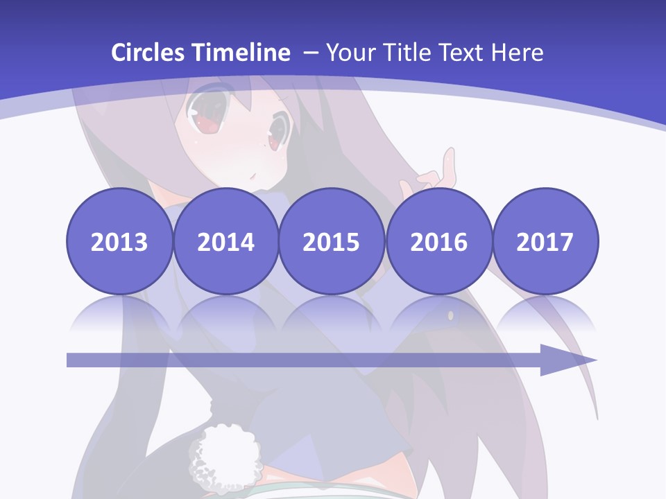 A Girl With Long Hair And A Blue Shirt Is Standing In Front Of A Purple PowerPoint Template