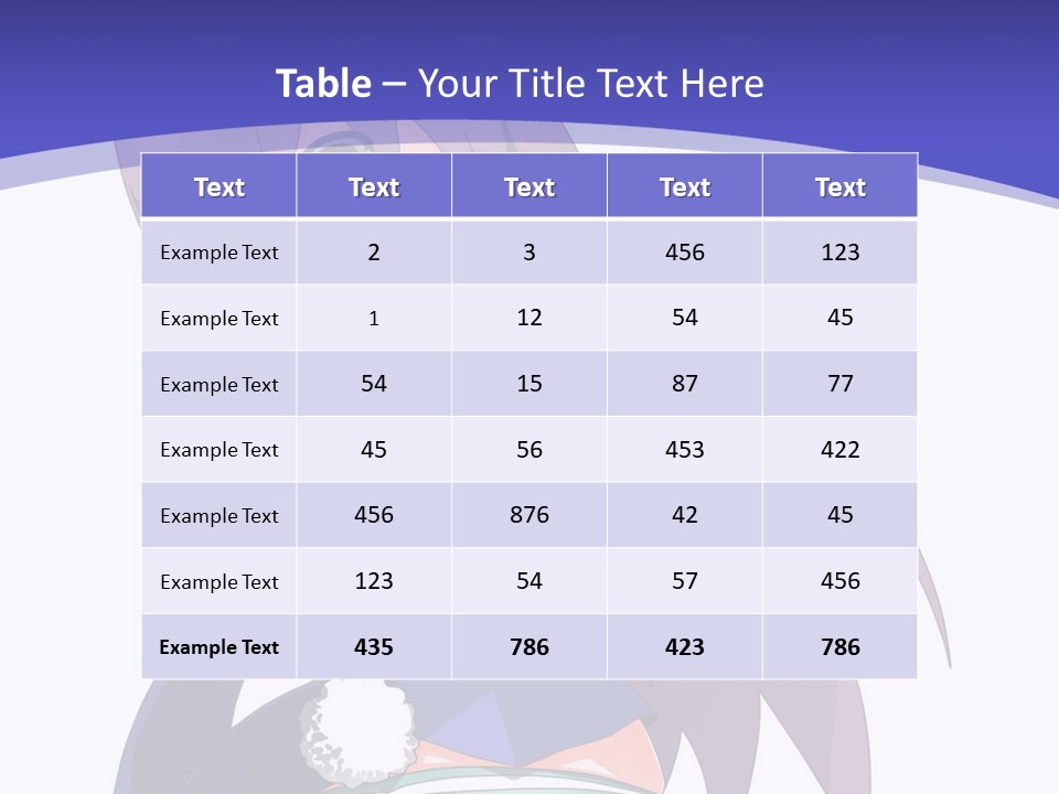 A Girl With Long Hair And A Blue Shirt Is Standing In Front Of A Purple PowerPoint Template