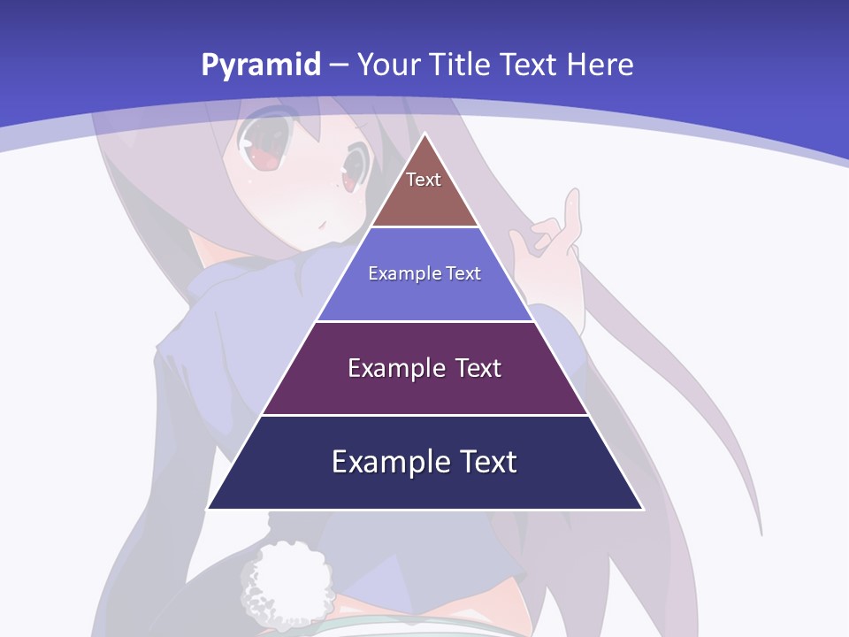 A Girl With Long Hair And A Blue Shirt Is Standing In Front Of A Purple PowerPoint Template